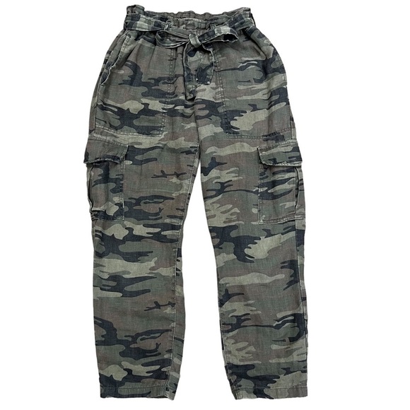 Sanctuary Anthropologie Cropped Paperbag Waist Linen Trousers Woman’s Size 26 - Picture 4 of 15